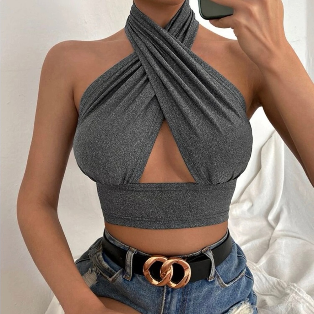 Sexy, Backless Halter Top.